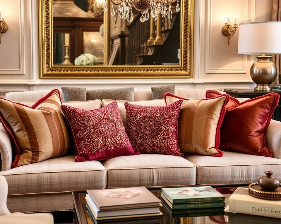 Decoratieve kussens in interieur styling