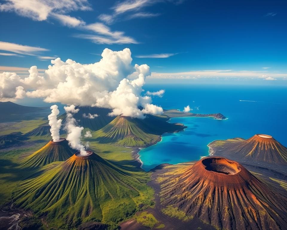 Hawaiiaanse vulkanen van bovenaf Hawaiiaanse vulkanen van bovenaf