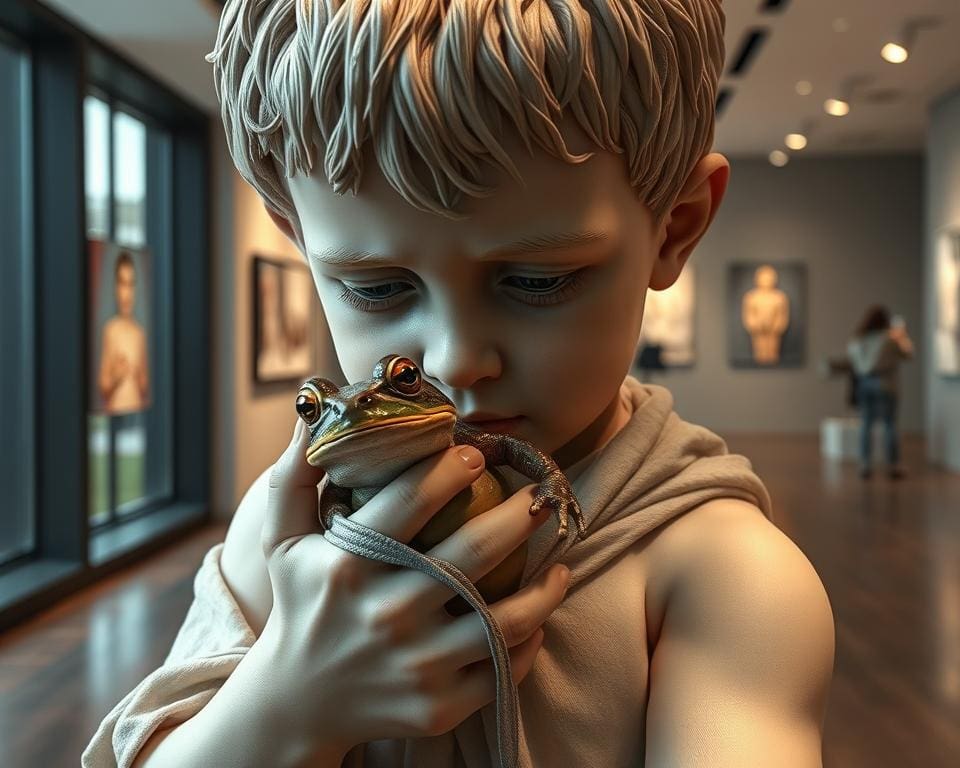 Boy with Frog artistiek meesterwerk Boy with Frog artistiek meesterwerk