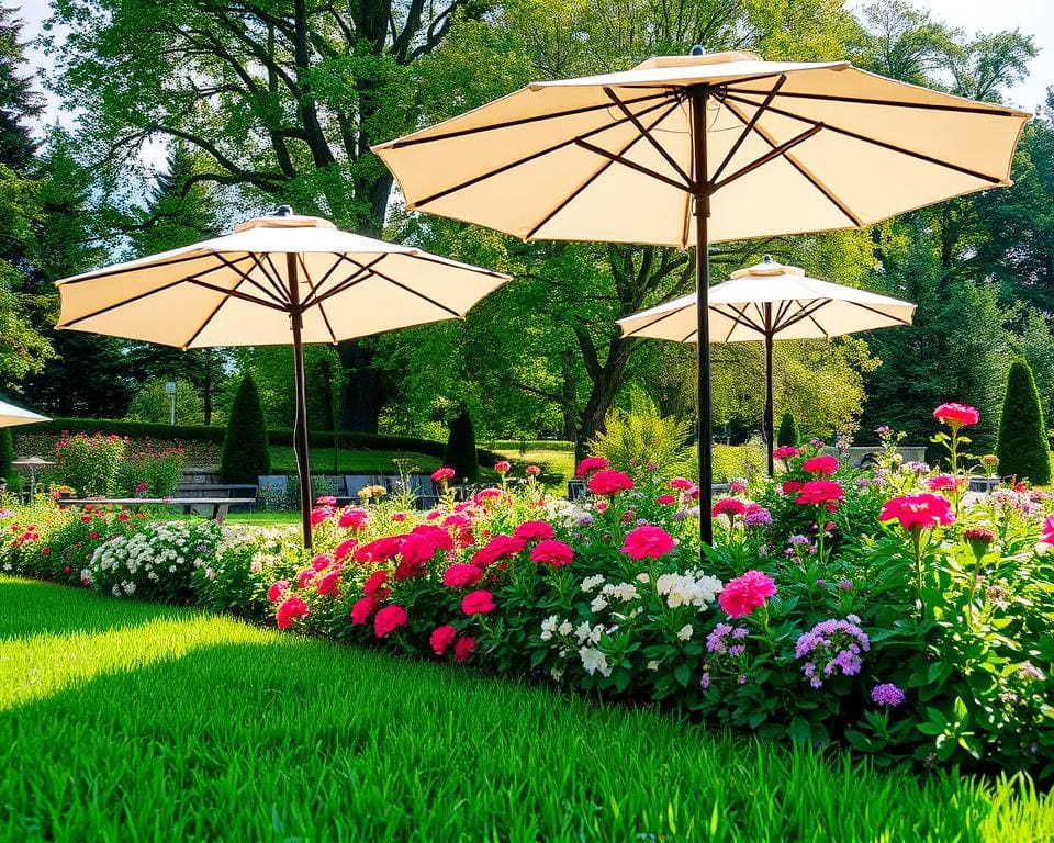 Opklapbare parasols voor schaduw in elke tuin