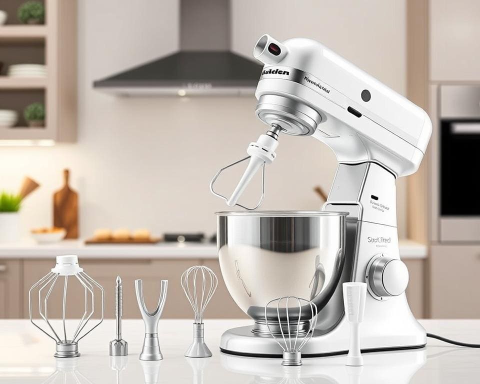 Keukenmachines met een opklapbare mengarm
