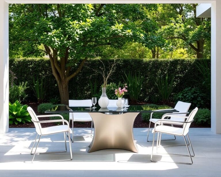 Tuintafels met een moderne glazen top