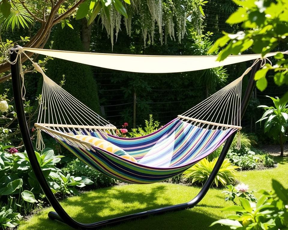 design hangmat met zonnedoek, stijl en functionaliteit