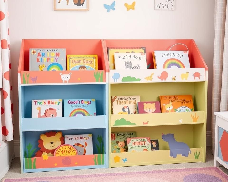 vrolijke opbergrekken voor kinderboeken vrolijke opbergrekken voor kinderboeken