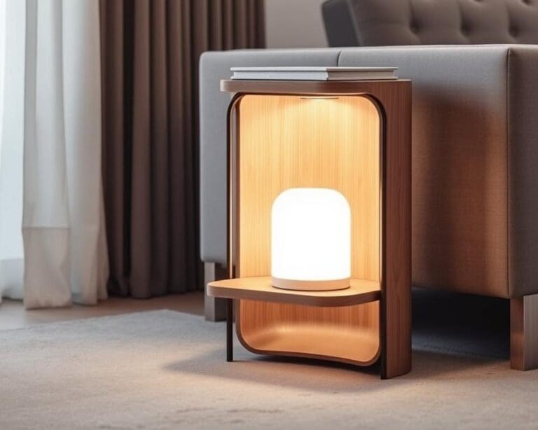 Design bijzettafel met geïntegreerde lamp: stijlvol en functioneel