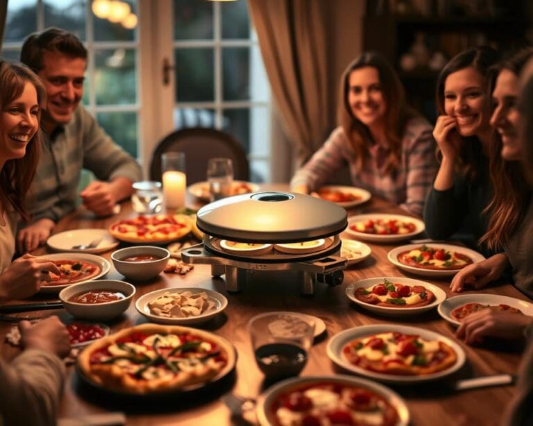 Elektrische pizzarette: gezellig bakken aan tafel