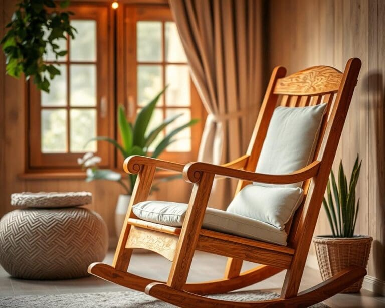 Houten schommelstoel voor binnen: ontspanning met charme