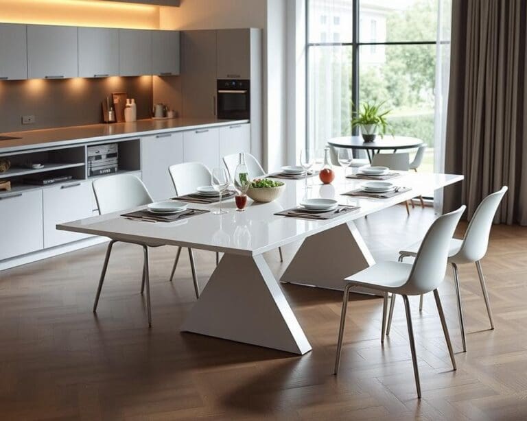 Moderne eettafel met uitschuiffunctie: flexibel dineren