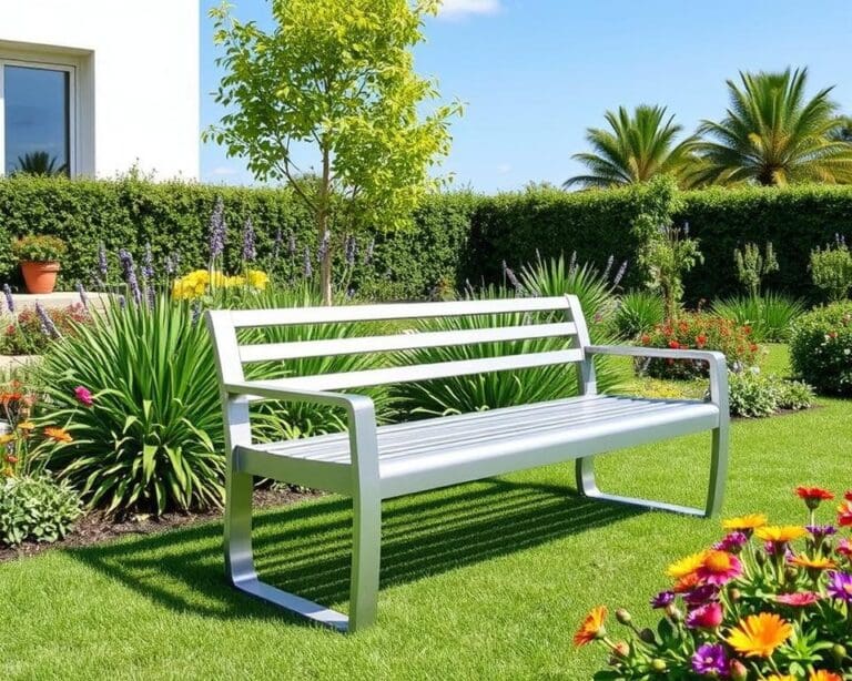 Moderne tuinbank in aluminium: duurzaam en stijlvol
