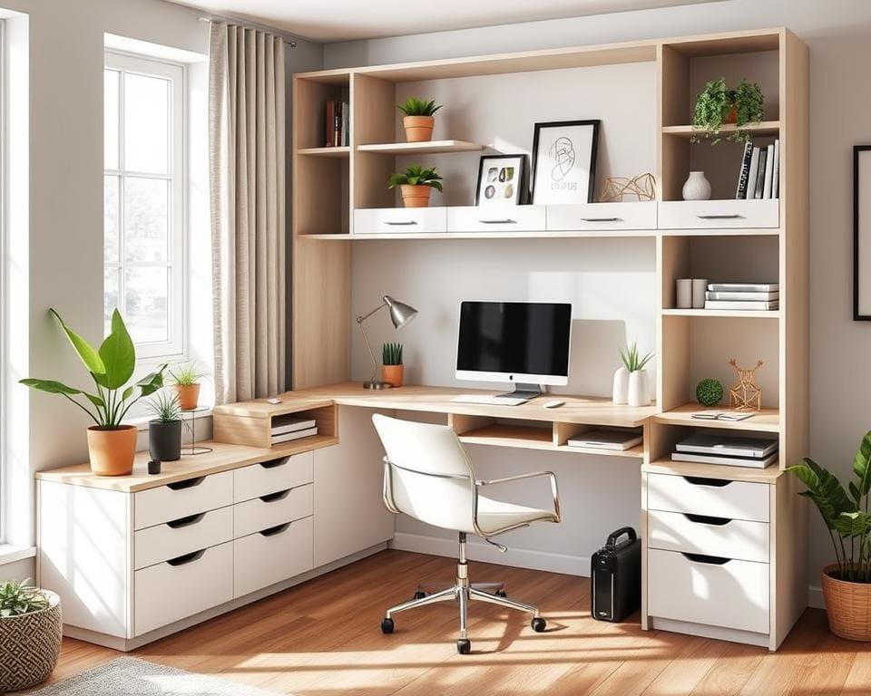 Multifunctioneel bureau met opbergruimte: ideaal voor thuiswerken
