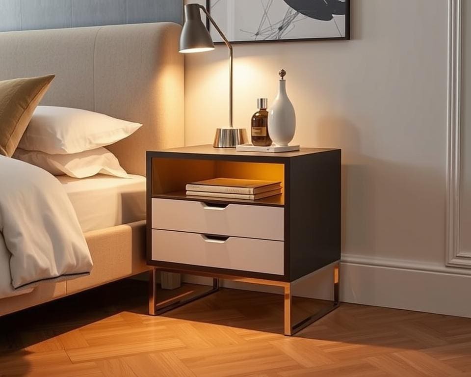 Trendy nachtkastje met opbergruimte Trendy nachtkastje met opbergruimte