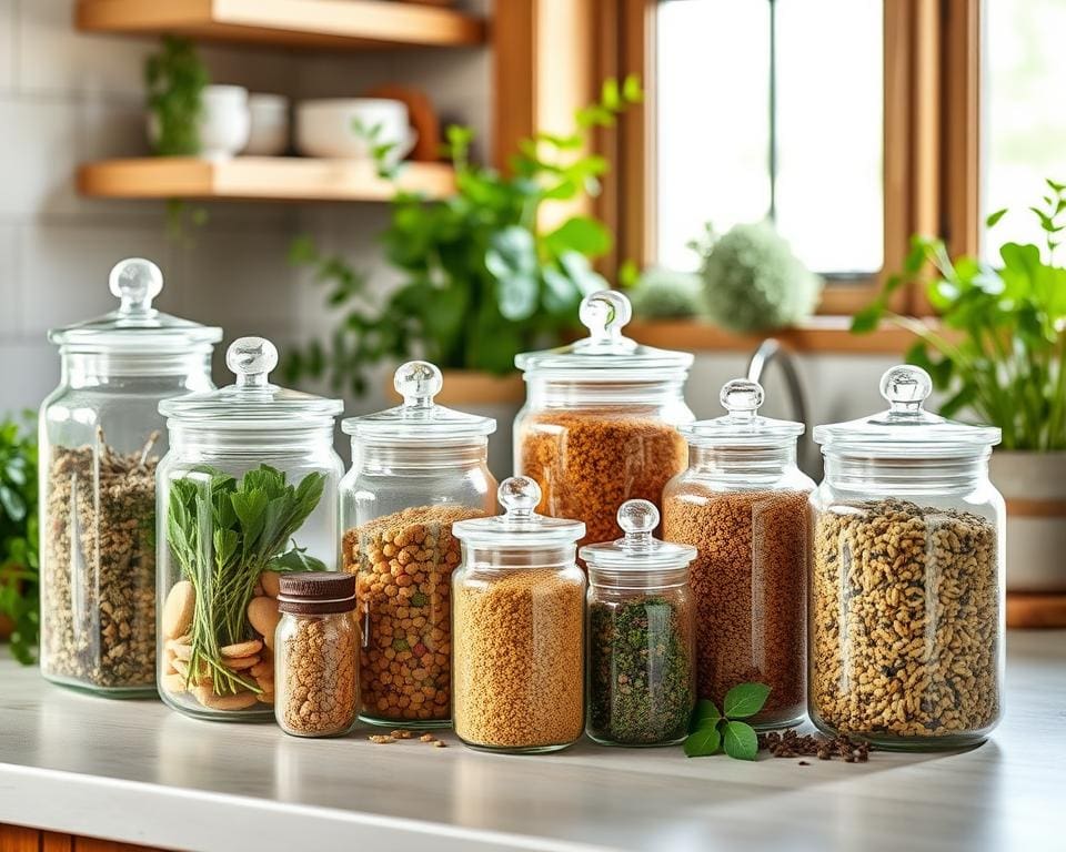herbruikbare glazen containers