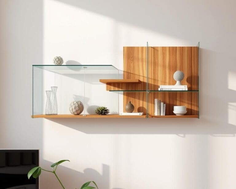 Design wandplank met glas en hout: stijlvol en functioneel