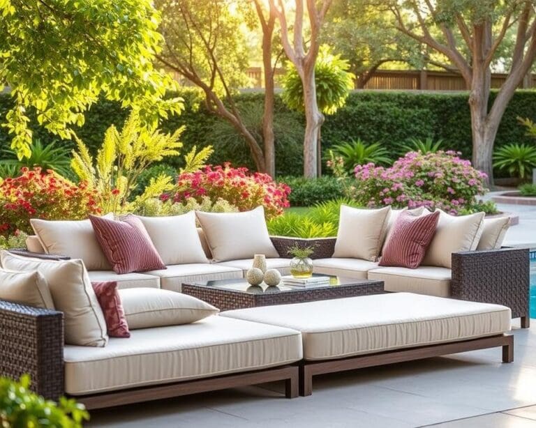 Luxe loungeset met waterbestendige kussens: ideaal voor buiten
