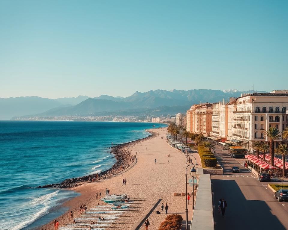 zeezicht langs de Promenade des Anglais zeezicht langs de Promenade des Anglais