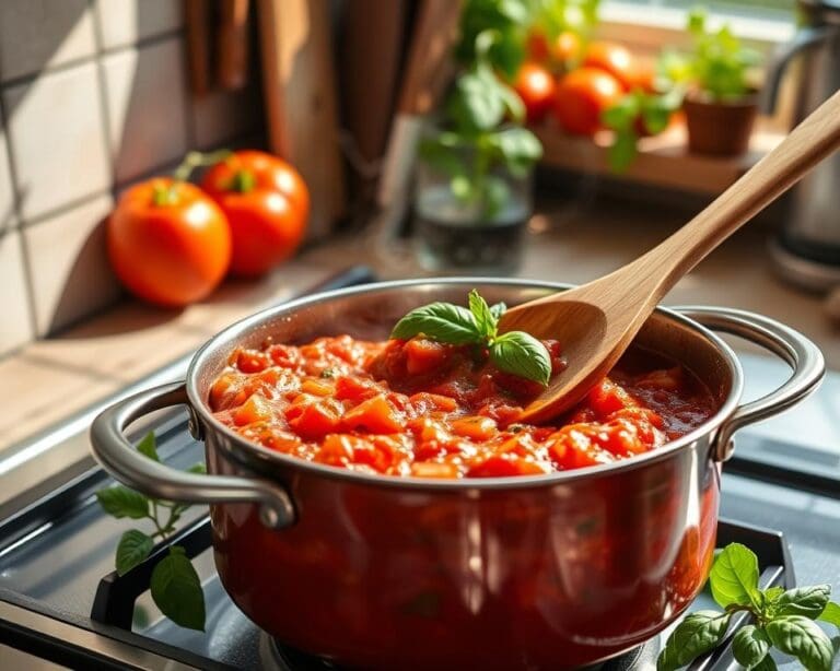 Hoe maak je een gezonde pastasaus met warme tomaat?