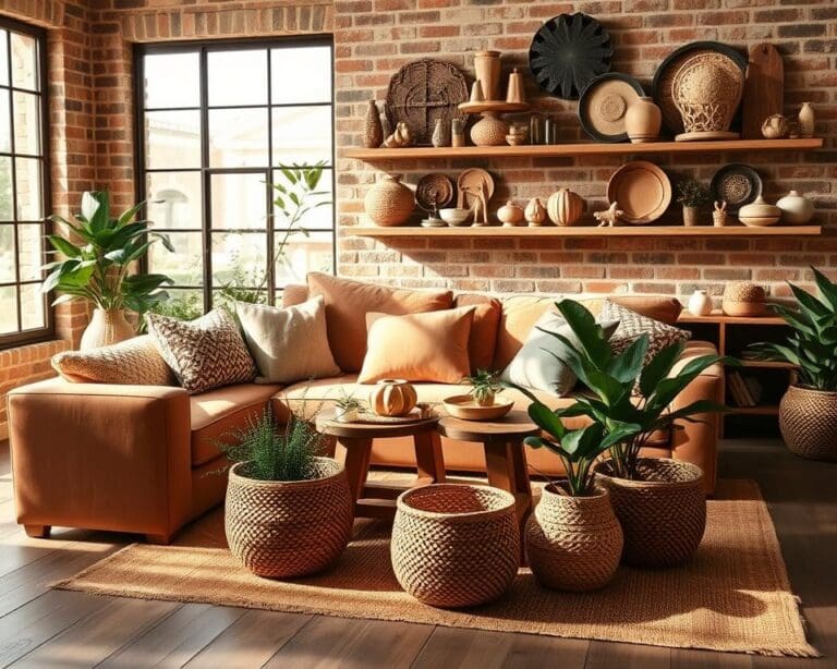 Wooninrichting met natuurlijke materialen