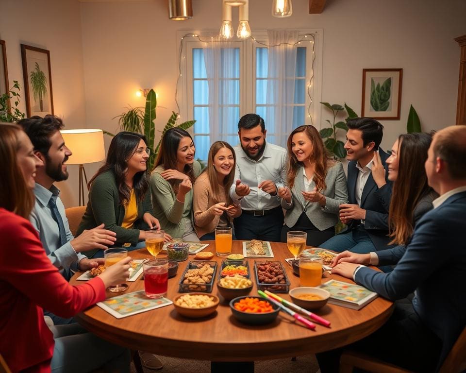 Wat is een speelse optie voor een teamavond thuis?