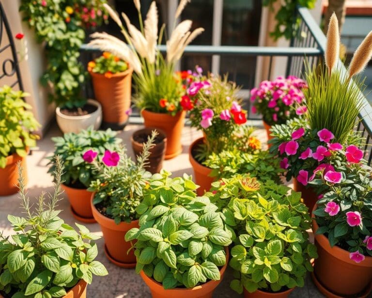 Welke planten zijn geschikt voor potten op het terras?