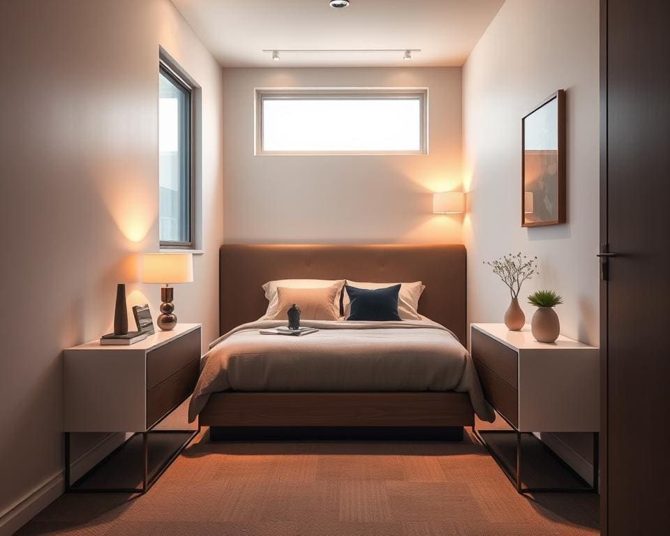 Welke nachtkastjes passen bij een smalle slaapkamer?