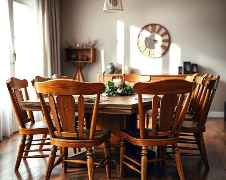 eetkamerstoelen houten tafel