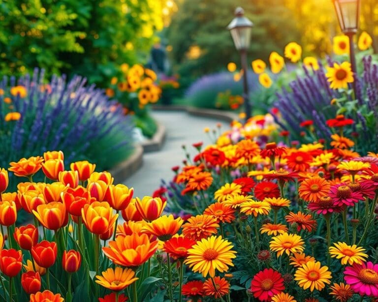 kleurrijke tuin bloemen