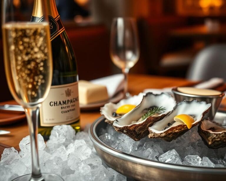 champagne bij oesters